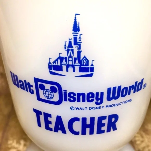 Vintage Walt Disney World Milk Glass Teacher Mug - Picture 3 of 12
